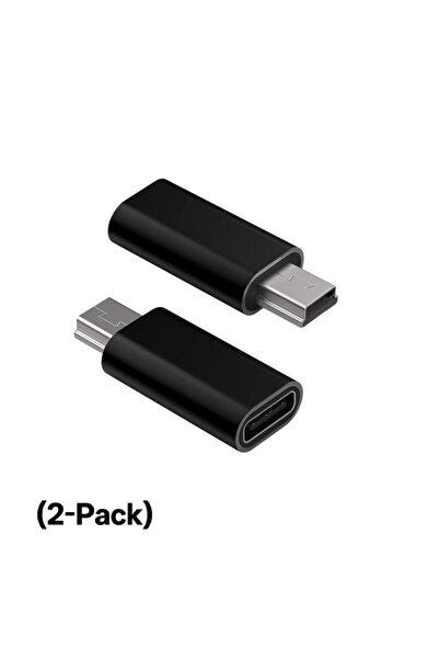 Choice1 محول USB-C إلى Mini USB أسود (قطعتان)، محول من النوع C أنثى إلى Mini ...