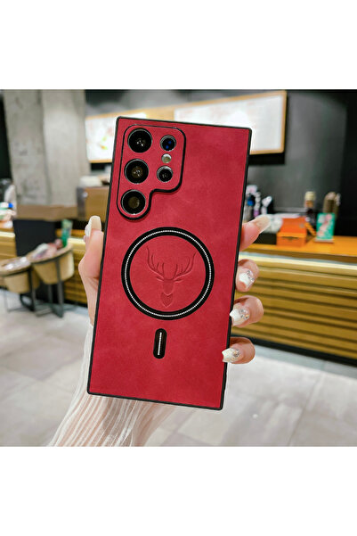 Choice8 حافظة هاتف جلدية بتصميم رأس غزال لهاتف جالاكسي S26 ألترا، هدية عيد ال...