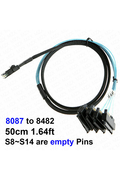 Choice كابل محول موصل MZX Mini SAS 36P SFF-8087 إلى SFF-8482 SAS 29+15P SATA ...