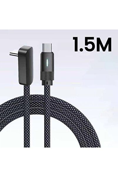 Choice 1.5 متر 100 واط 90 °   كابل USB من النوع C إلى النوع C بزاوية 90 درجة ...