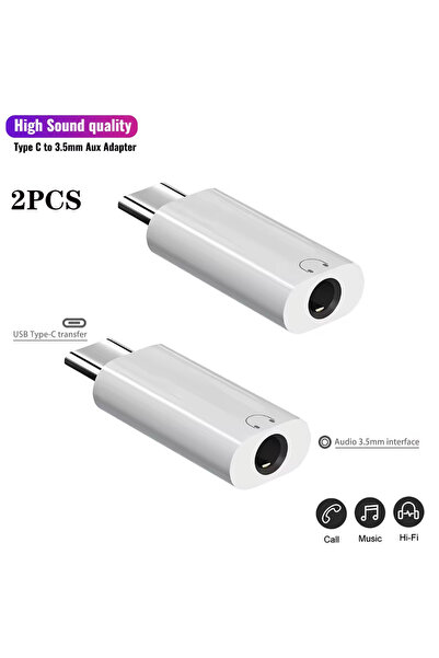 Choice1 محول سماعات أذن USB-C إلى 3.5 ملم أبيض اللون (قطعتان) لهواتف آيفون 15...