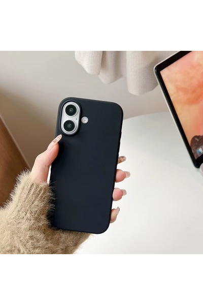 Choice30 غطاء حماية سيليكون سائل أسود مقاوم للصدمات لهاتف آيفون 16، غطاء آيفو...