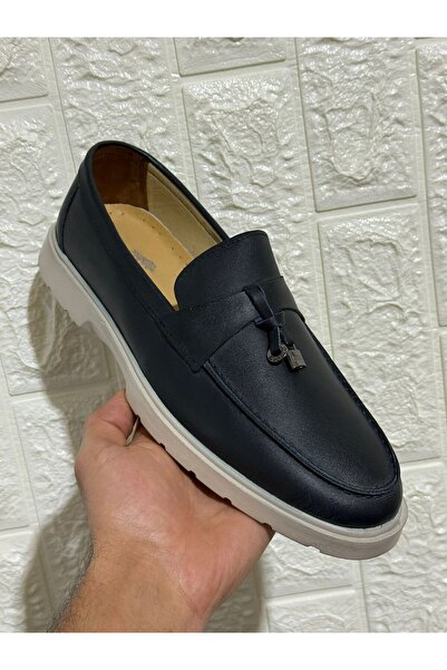 Greyybull Shoes أحذية رجالية من الجلد باللون الأزرق الداكن