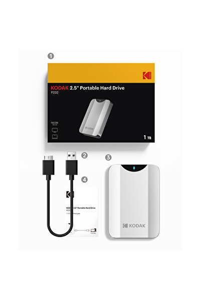 Choice قرص صلب خارجي محمول من كوداك بسعة 1 تيرابايت طراز P232 مع USB 3.2 وسرع...