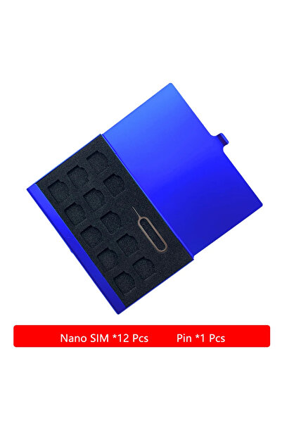 Choice3 No 12 Nano slot Blue Aluminum Storage Box Bag Holder For Nano SIM Car...