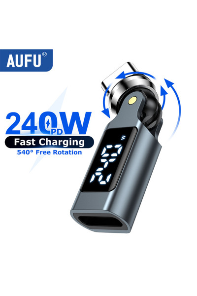 Choice محول رقمي من النوع C بقوة 240 واط، محول USB-C إلى Type-C مع شاشة عرض ر...
