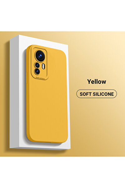 Choice10 غطاء هاتف سيليكون سائل ناعم باللون الأصفر لهاتف Poco X6 Pro، متوافق ...