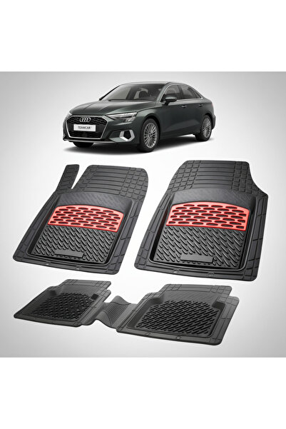 TEAMCAR Πατάκια δαπέδου συμβατά με Audi A3 8Y Sedan 2020-2025 |   Κόκκινο