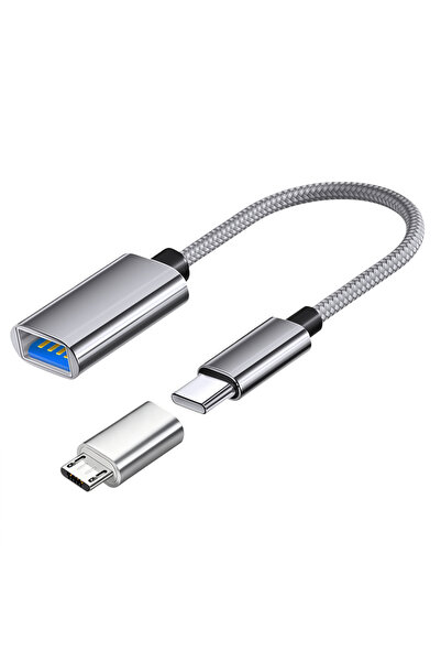 Choice1 Silver2Pcs USB C/Micro USB to USB Adapter, USB to USB C OTG Adapter C...