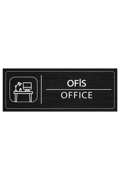 Mayeka Ofis İsimlik Siyah Metal Kapı İsimliği Levhası Yönlendirme Tabelası