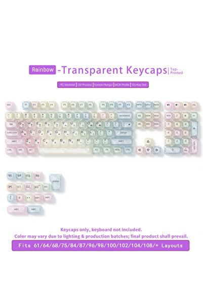 Choice19 A-Korean-Top Transparent Colorful MOA Keycaps for Mechanical Keyboar...