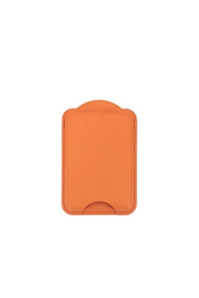Choice9 Orange For Magsafe Magnetic PU Leather Card Holder Wallet Cards Case ...