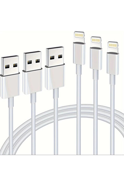 Choice4 كابل بيانات USB إلى Lightning أبيض اللون بطول 2 متر، معتمد من MFI لهو...