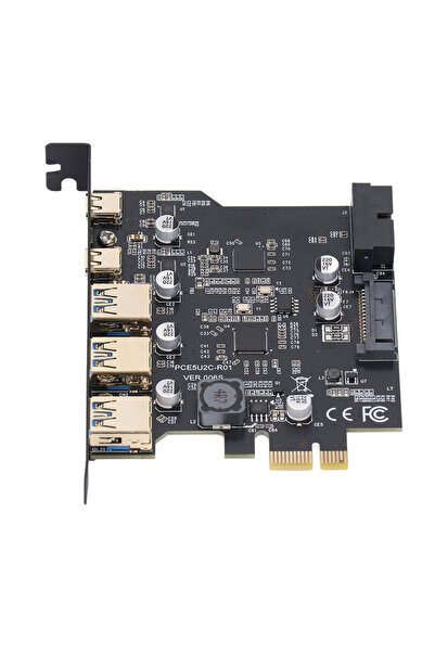 Choice black PCIe to USB 3.2 Expansion Card 5 Ports with 2 USB Type-C Connect...