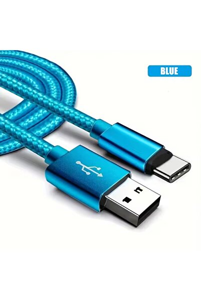Choice1 2m Blue Durable Fast Charge Type C USB Braided Cable 1m 2m Quick Char...