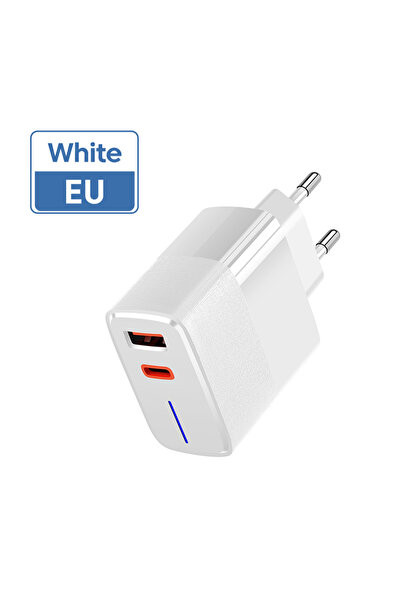 Choice1 White EU 100W USB Charger Fast Charging 2 Ports PD QC3.0 Type C Charg...