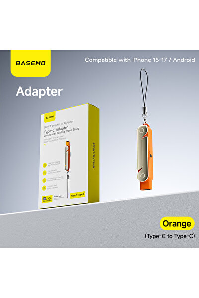 choice2 كابل بيانات قابل للطي بطول 1.5 متر، برتقالي، 240 واط، 2 في 1، أسود/بر...