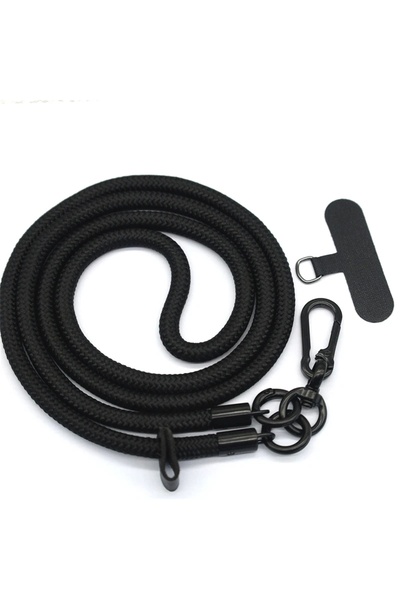 Choice3 black 8MMx120CM Bold Long Mobile Phone Lanyard Universal Crossbody Ha...