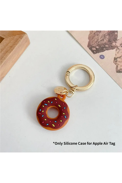 Choice1 Brown Silicone Case for Air Tag Tracker Case Cartoon Donut Silicone C...