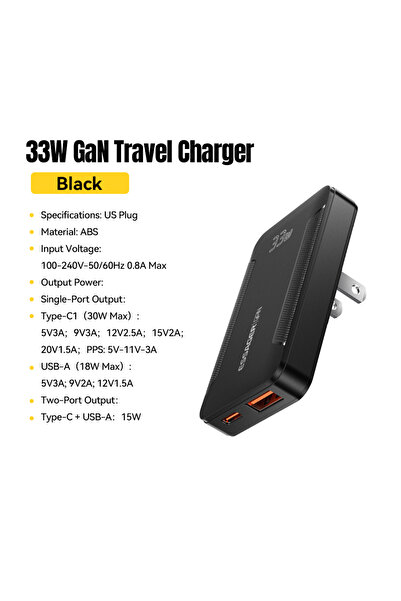 Choice5 ESSAGER 33W US Charger Essager Ultra Thin 65W GaN pro Travel Charger ...