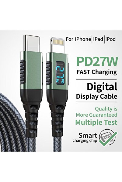 Choice9 2m green MFi-Certified USB-C to Lightning Fast Charging Cable with LE...