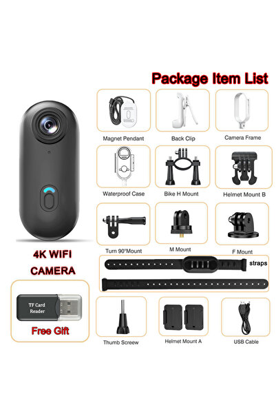 Choice13 كاميرا جيب صغيرة 4K UHD Pro (F-BK) بدون بطاقة TF، كاميرا مغناطيسية ل...