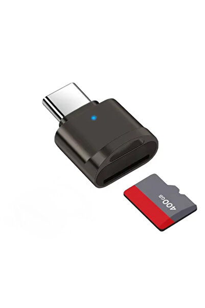 Choice1 قارئ بطاقات TF بمنفذ USB C باللون الرمادي مع مؤشر LED، نقل بيانات عال...