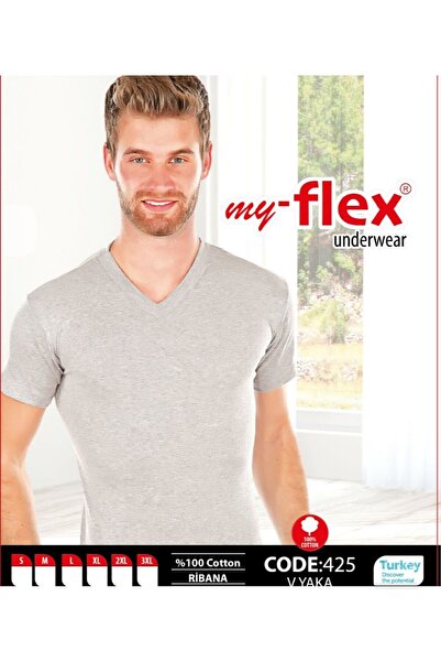My Flex 3,lü ERKEK YARIM KOLLU V YAKA GRİ