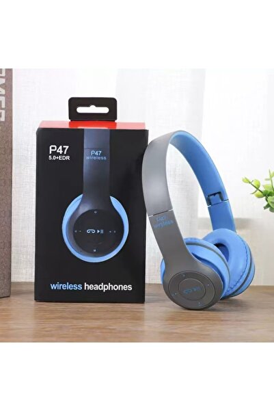 Choice3 Blue Foldable Bluetooth Headphones Wireless Overhead Earphones with M...