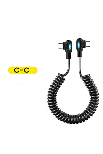 choice2 كابل بيانات قصير بطول 1 متر من نوع C إلى C، كابل شحن سريع بزاوية 90 د...