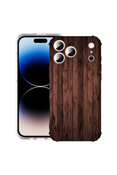 bestcase Husă pentru Apple iPhone 17 Pro cu design Lemn de Nuc, Antișoc, Colț...