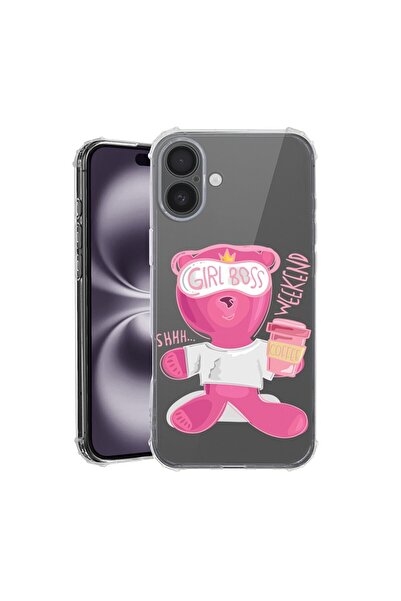 bestcase Θήκη για Apple iPhone 16, Αντικραδασμική 1.5MM, Αρκουδάκι - Gril Bos...