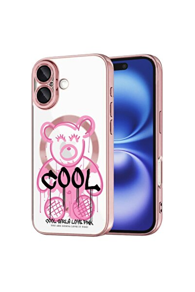 bestcase Husa Luxury MagSafe, Συμβατό με Apple iPhone 16, Αρκουδάκι Cool Pink...