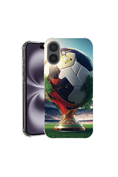 bestcase Θήκη για Apple iPhone 16, Αντικραδασμική 1.5MM, Τρόπαιο Ποδοσφαίρου,...