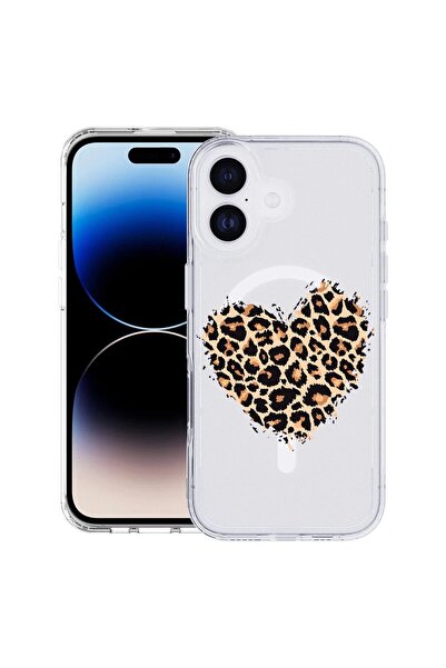 bestcase Θήκη για Apple iPhone 17 με σχέδιο καρδιάς λεοπάρ, Αντικραδασμική TP...