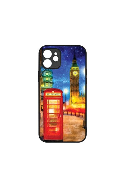 bestcase Λεπτή Γυάλινη Θήκη, Συμβατή με Apple iPhone 12, Λονδίνο, Χρώματα HD,...