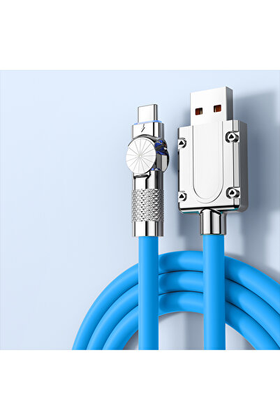 Choice كابل شحن وبيانات USB نوع C بزاوية 90 درجة، أزرق، 1 متر، 100 واط، 6 أمب...