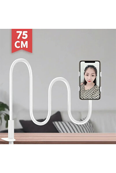 Choice1 حامل هاتف أبيض قابل للدوران 360 درجة بقاعدة حلزونية، حامل كسول للهاتف...