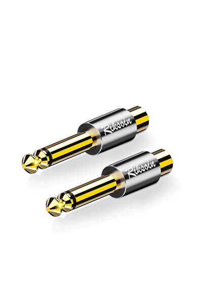 Choice1 قطعتان من محول صوت RIKSION من 6.35 مم إلى RCA، محول من قابس TS 6.35 م...