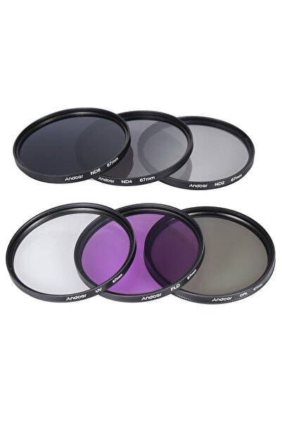 Choice black Andoer 67mm Lens Filter Kit Tool UV+CPL+FLD+ND(ND2 ND4 ND8) with...
