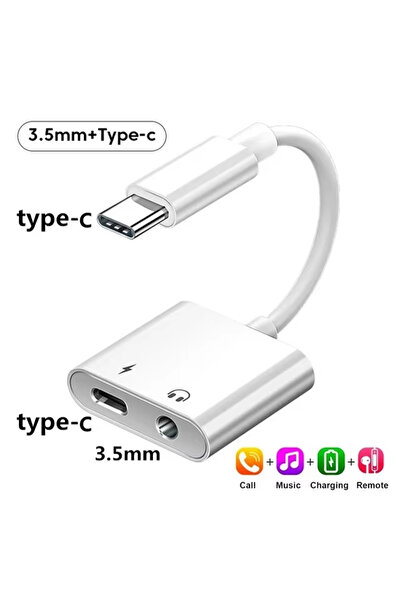 Choice1 محول صوت USB C-3.5mm من النوع C 2 في 1، كابل شحن USB C إلى مقبس 3.5 م...