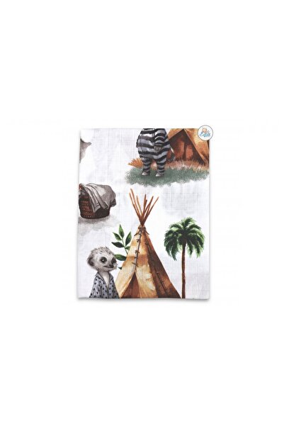 EgaKids Scutec din bumbac 120x120cm Baby Safari