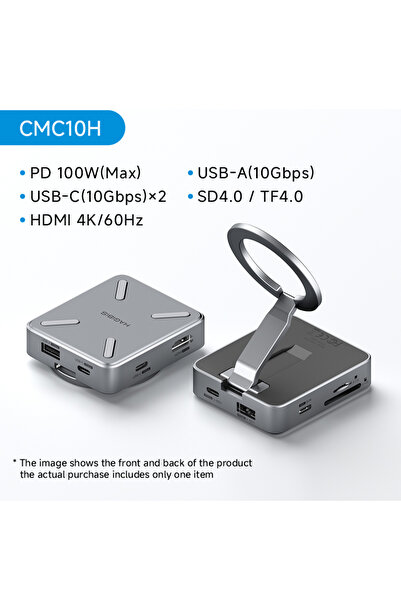 Choice محول USB C من Hagibis مع حامل مغناطيسي وفتحة بطاقة 4.0 وHDMI، مع علبة ...