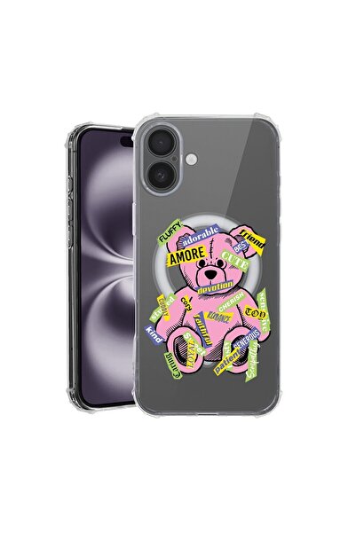 bestcase Husa pentru Apple iPhone 16 Plus, MagSafe Anti Shock, Teddy Bear Amo...