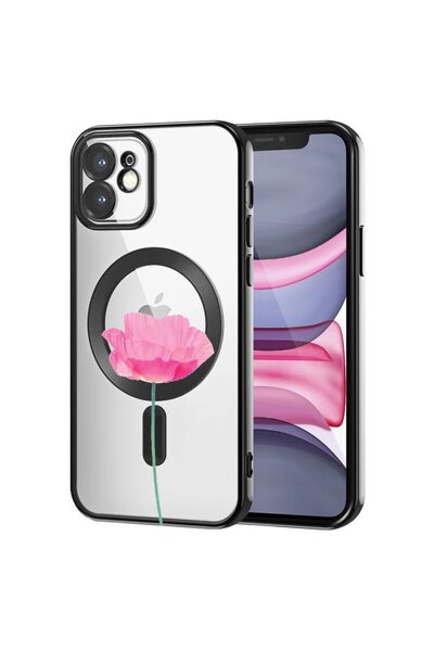 bestcase Husa Luxury MagSafe, Compatibila Apple iPhone 12, Trandafir pastel ‚...