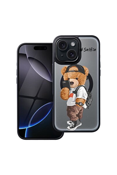 bestcase Husa Compatibila cu Apple iPhone 14 cu Design Selfie Teddy Bear, Sho...