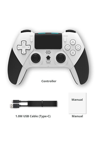 Choice وحدة تحكم ألعاب بيضاء لجهاز PS4/PS4 Pro/PS4 Slim، وحدة تحكم لاسلكية تع...