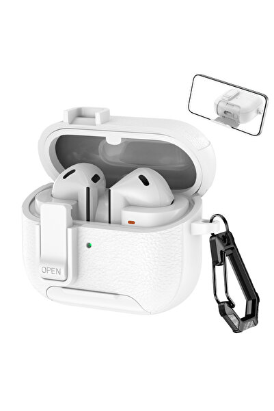 Choice8 For Galaxy Buds 3 White Leather Texture Protective Case For Buds 3 FE...