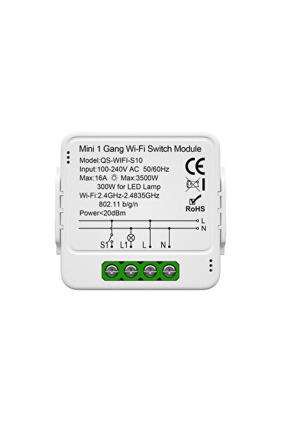 Choice3 QS-WiFi-S10 Tuya 16A WiFi 1/2/3/4 Gang Mini Smart Switch Module Smart...