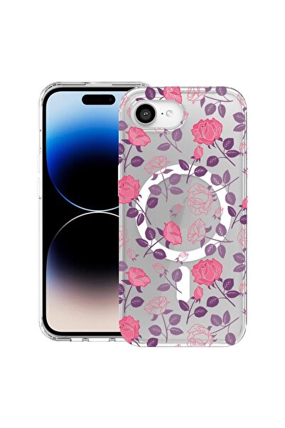 bestcase Θήκη για Apple iPhone 16e με σχέδιο τριαντάφυλλο, MagSafe Αντικραδασ...